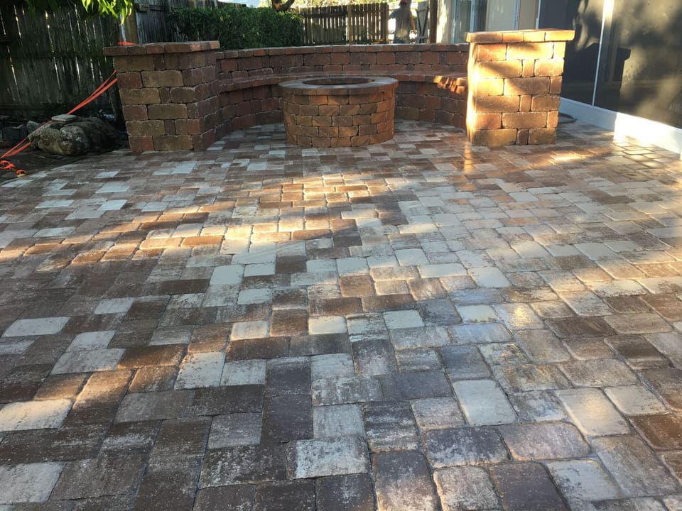Completed fire pit and patio project