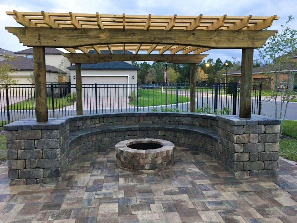 Completed fire pit and patio